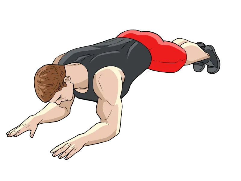 Упражнение Планка [2 тип] травмобезопасный: вид со стороны во время выполнения