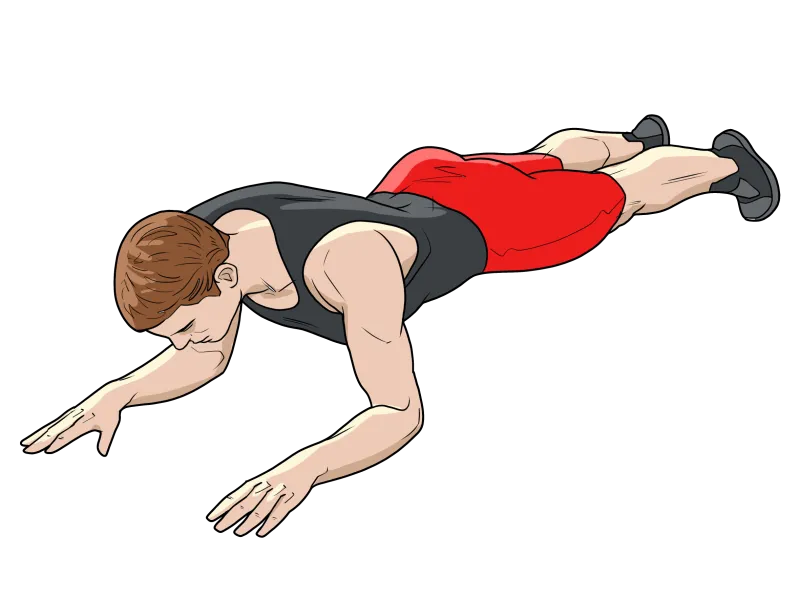 Упражнение Планка на локтях [1 тип]: вид со стороны во время выполнения